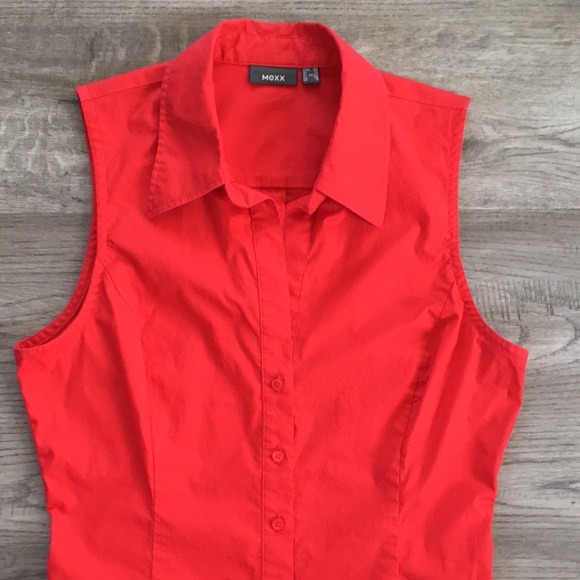 Mexx - Sleeveless Collared Cotton Dress - Red - Picture 5 of 5